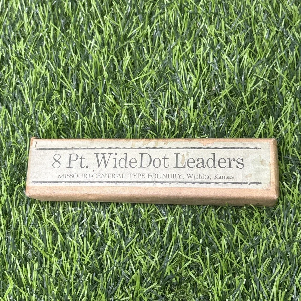 NOS 8 Pt Wide Dot Leaders Letterpress Type Missouri Central Wichita KS Vintage